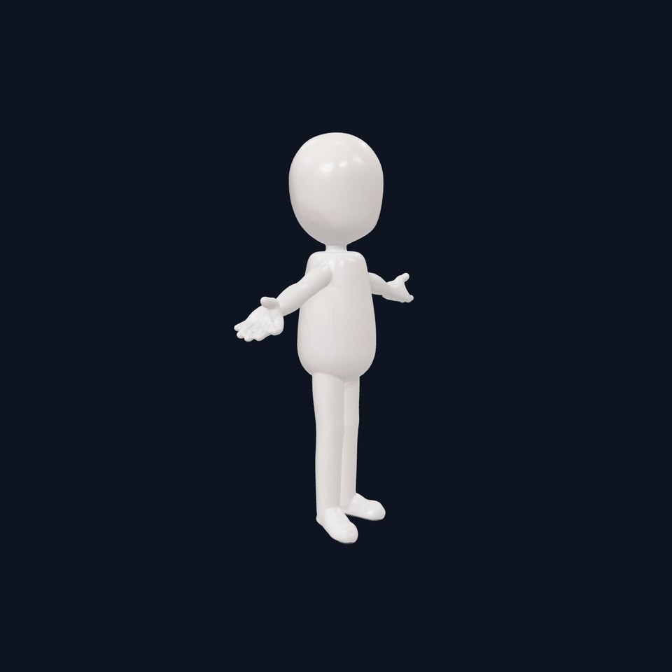 Simple Character Model Rigged and Animated for Versatile Use